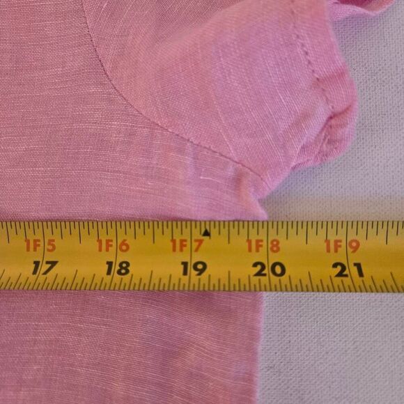 Cynthia Rowley Womens Pink Linen Short Sleeve Blouse Size Small - Picture 6 of 9